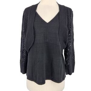 90s Requirements 2 in 1 Sweater Top Black